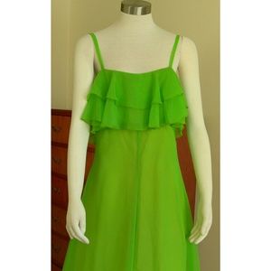 Vintage 70s Chiffon Maxi Dress California: England